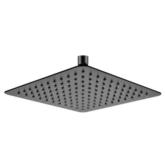 Super-slim Square Stainless Steel Rainfall Shower Head Black 250mm