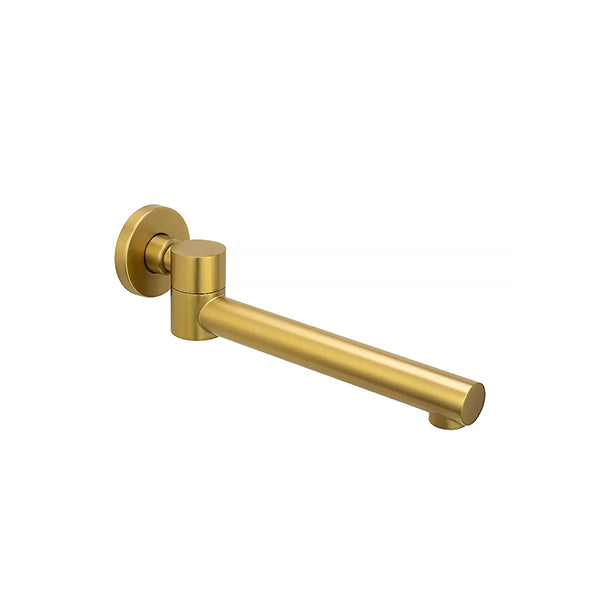 LUCID PIN Series Round Bathtub/Basin Swivel Wall Spout Brushed Brass