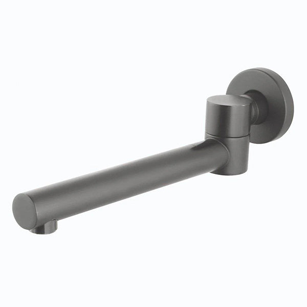 LUCID PIN Series Round Bathtub/Basin Swivel Wall Spout Gun Metal Grey