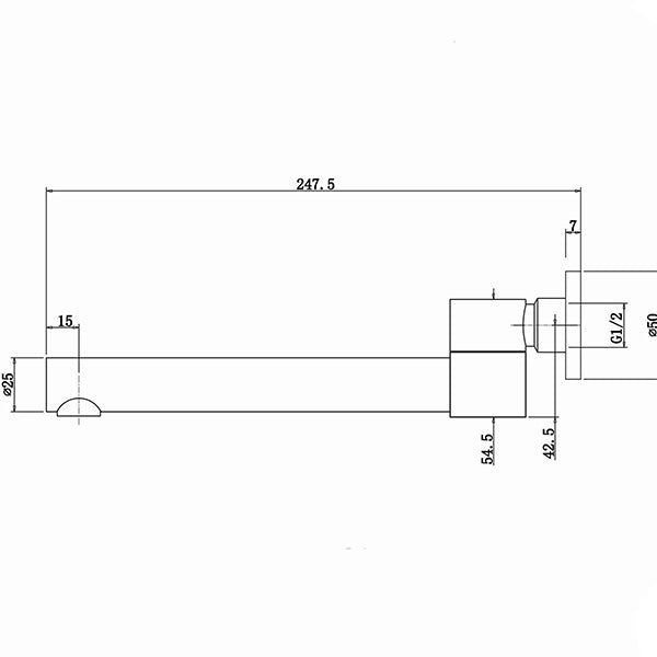 LUCID PIN Series Round Bathtub/Basin Swivel Wall Spout Gun Metal Grey
