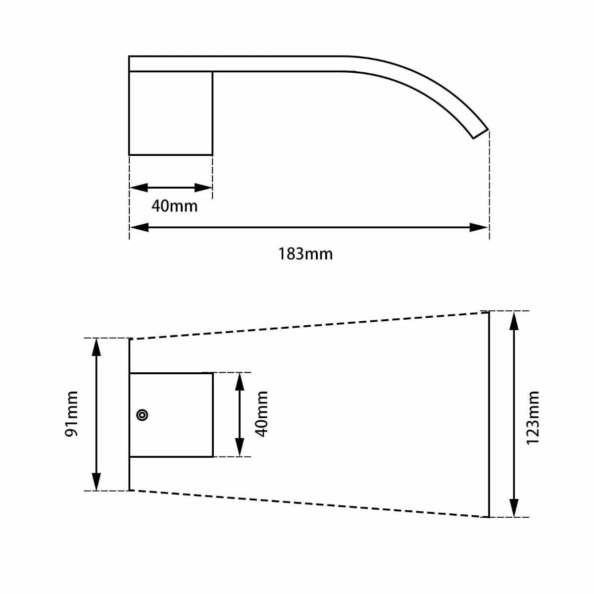 Cascade Waterfall Bathtub/Basin Wall Spout Brushed Nickel