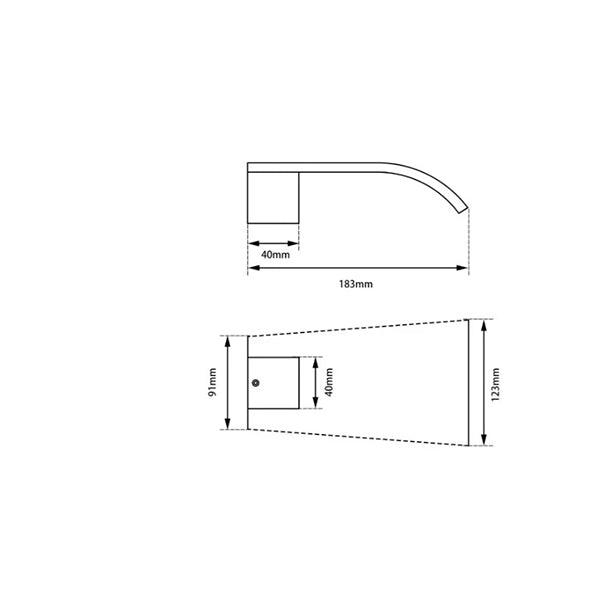 Cascade Waterfall Bathtub/Basin Wall Spout Gun Metal Grey