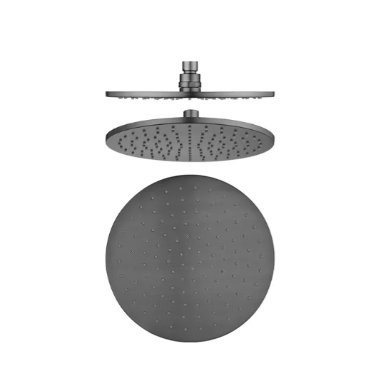 Round Shower Head Gun Metal Grey 250mm (Brass)