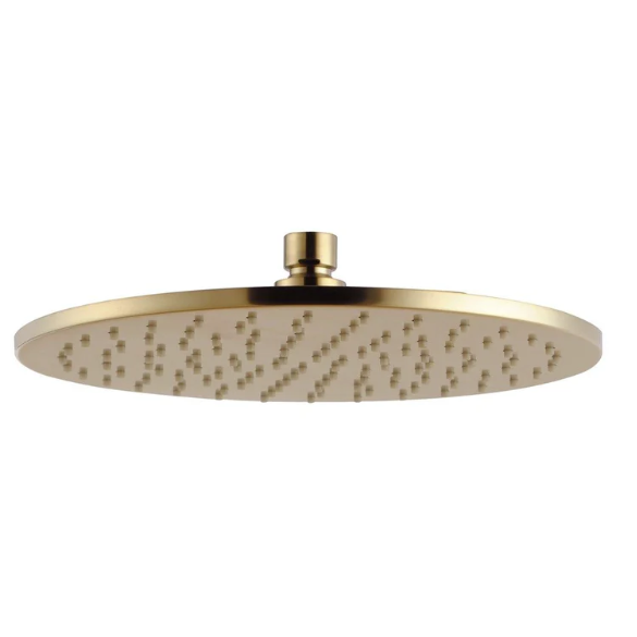 Round Shower Head Brushed Brass 250mm (Brass)