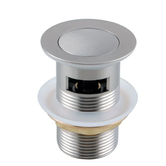 32/40mm Brass Basin Pop Up Waste with Overflow (Brass) Brushed Nickel