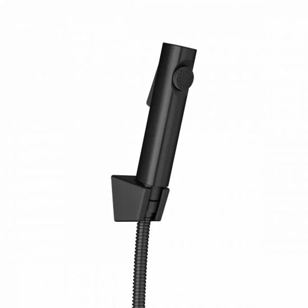 Round ABS Toilet Bidet Spray Kit with Stainless Steel Hose Black