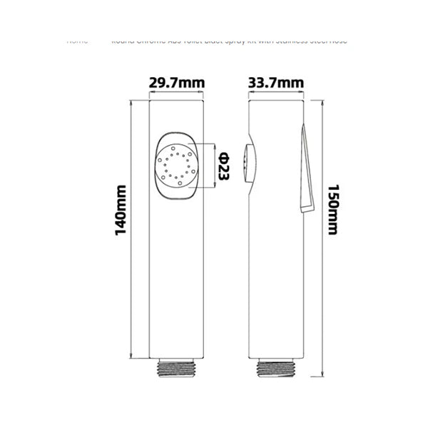 Round ABS Toilet Bidet Spray Kit with Stainless Steel Hose Brushed Nickel