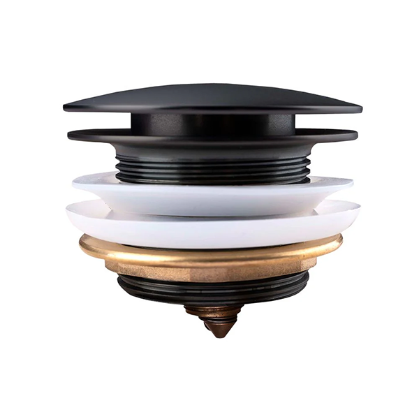 Mushroom Bathtub Pop Up Waste with NO Overflow (Brass) Black 40mm