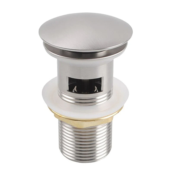 32/40mm Mushroom Solid Brass Basin Pop Up Waste with Overflow Brushed Nickel