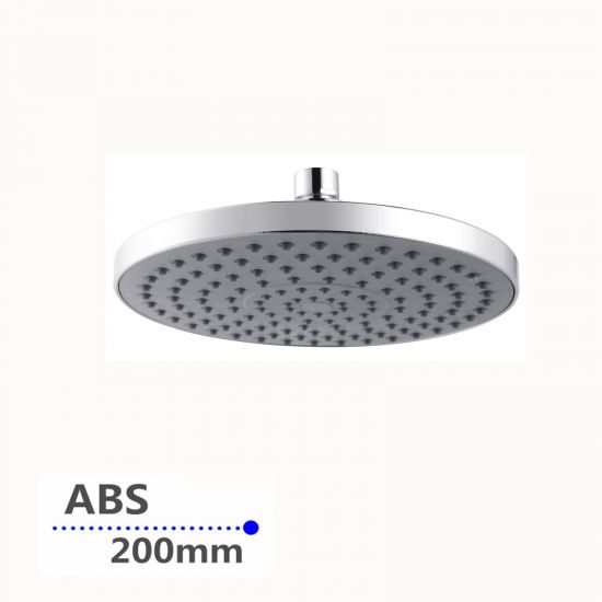 Round ABS Rainfall Shower Head Chrome 200mm
