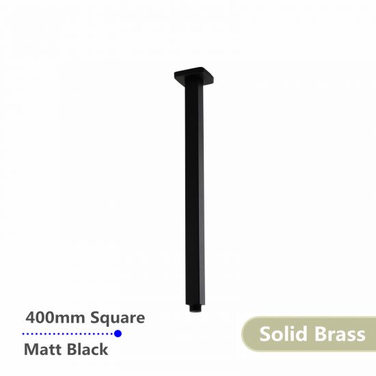 Square Ceiling Shower Arm Black 400mm