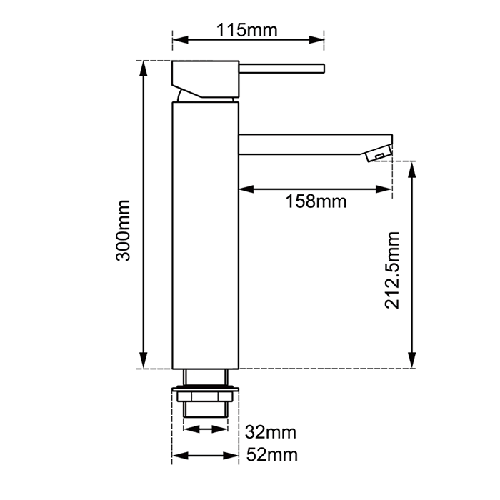 LUCID Round Tall Basin Mixer Chrome
