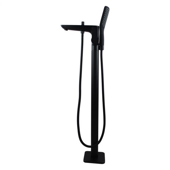 Freestabding Bath Mixer With Diverter & Handheld Shower Black