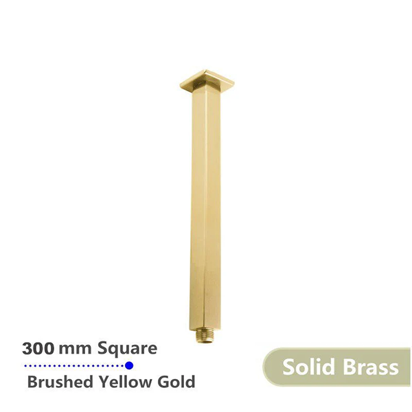 Square Ceiling Shower Arm Brushed Yellow Gold 300mm