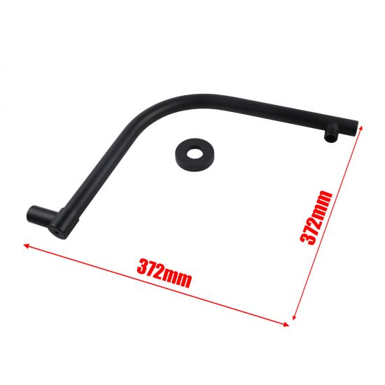 Round Swivel Wall Mounted Shower Arm Black