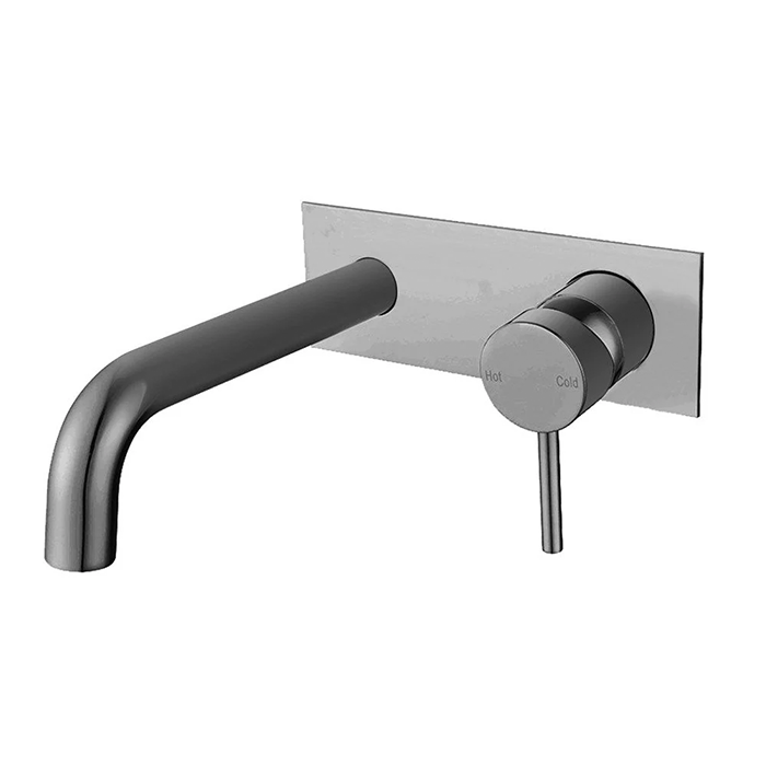 LUCID PIN Series Wall Mixer With Spout (color up) Brushed Nickel
