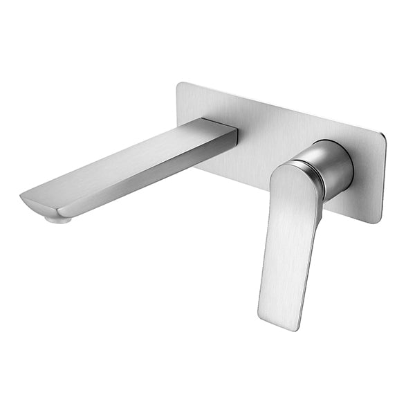 RUSHY Series Square Wall Mixer with Spout (color up) (extension part) Brushed Nickel