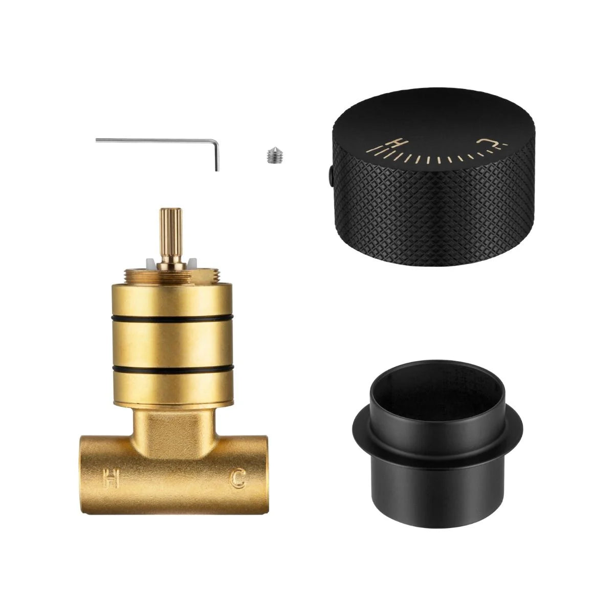 Round Progressive Wall Mixer Handle Black