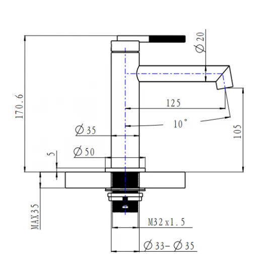 CADDENCE Series Brushed Gun Metal Grey Basin Mixer