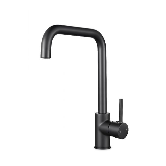 Electroplated Brass Swivel Spout Kitchen Mixer Tap Black