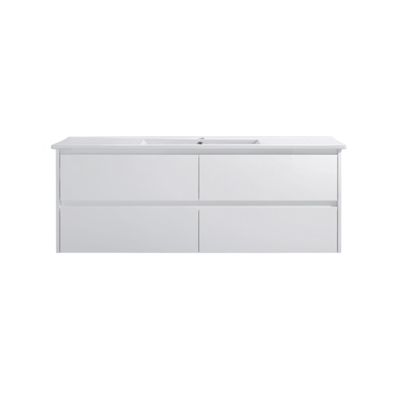 Moddra(Hung) Series Matt White Overall 1180x455x540mm Vanity Set With Stone Top & Ceramic Undermount Basin