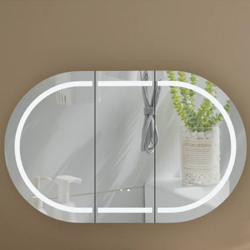 Carysil Mystic Oval LED Shaving Cabinet Walnut 1200x750mm