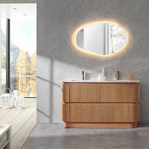 Hudson Series Double Bowl Rosewood 1480x455x855mm Vanity with Stone Top & Ceramic Undermount Basin