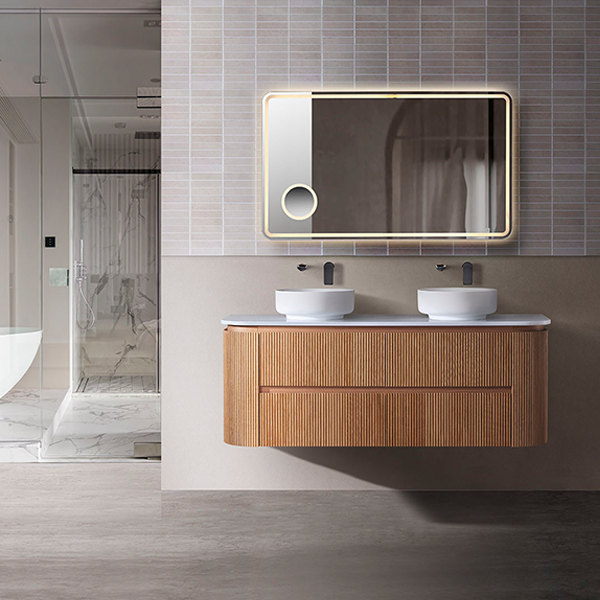 Bristol Series Wall Hung Single Bowl Rosewood 1480x455x540mm Vanity with Stone Top & Ceramic Undermount Basin