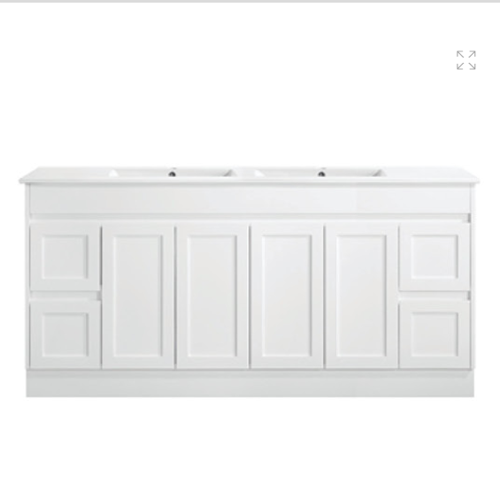 Vintage Series Double Bowls Matt White Overall 1776x455x855mm Vanity with Stone Top & Ceramic Undermount Basin