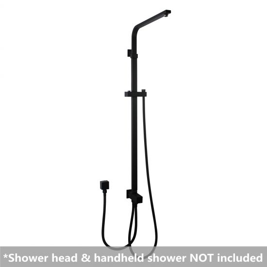 Square Shower Station without Shower Head and Handheld Shower (Stainless Steel Hose) Chrome