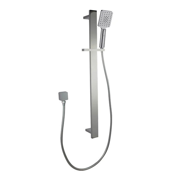 Square Wide Sliding Shower Rail without Handheld Shower (PVC Hose) Brushed Nickel