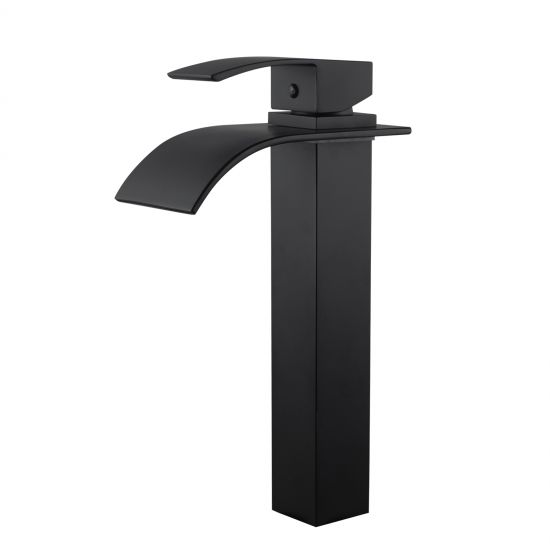 Cascade Black Waterfall Tall Basin Mixer