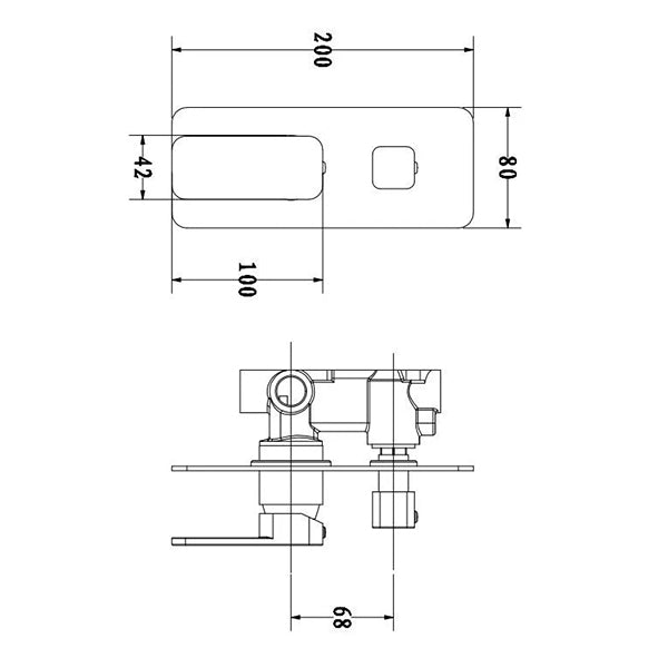 IVANO Series Wall Mixer with Diverter (color up) Chrome