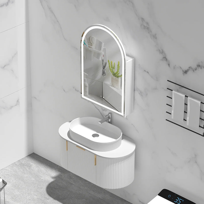 Carysil Imperial Arch LED Shaving Cabinet Matte White 600x900mm