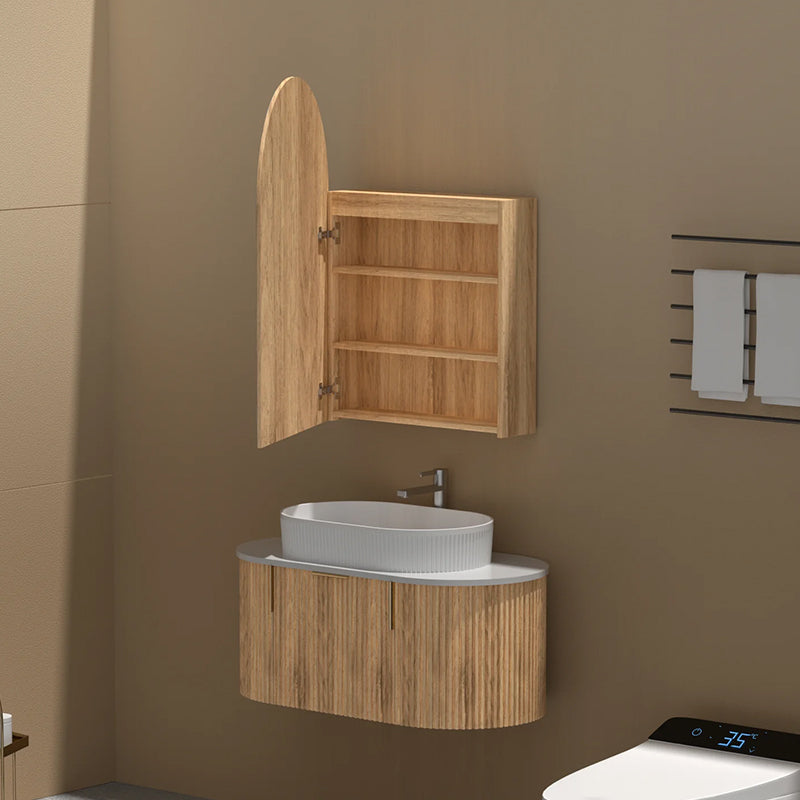 Carysil Imperial Arch LED Shaving Cabinet Walnut 600x900mm