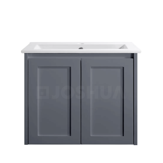 Vintage (Hung) Series Matt Grey Overall 600mm VANITY SET With Stone Top & Ceramic Undermount Basin