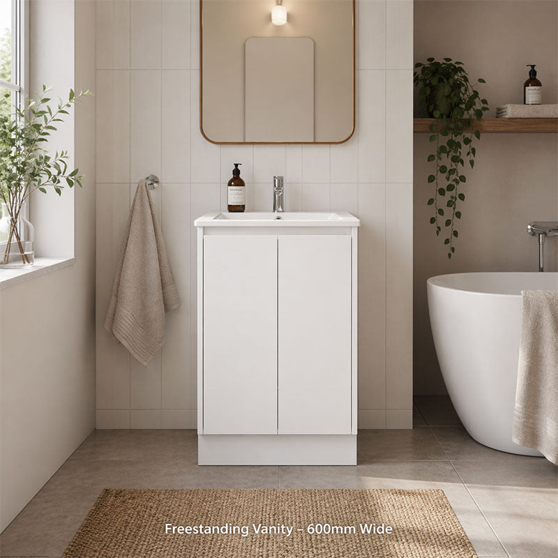 Sierra Series Freestanding Gloss White Overall 580x355x855mm CABINET ONLY