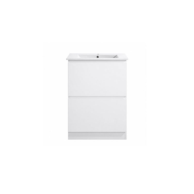 Moddra Series Gloss White Overall 580x450x855mm Vanity Set With Stone Top & Ceramic Undermount Basin