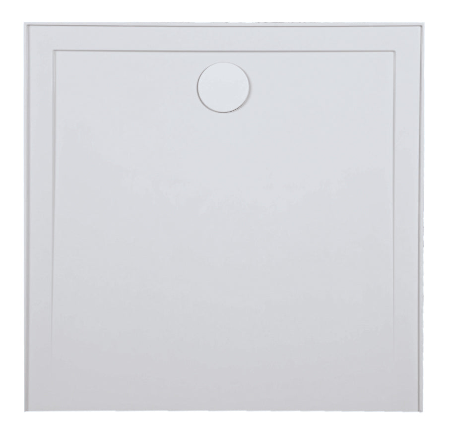 STYLO SMC Shower Base with White ABS Waste 900x900x40mm Centre Rear Outlet