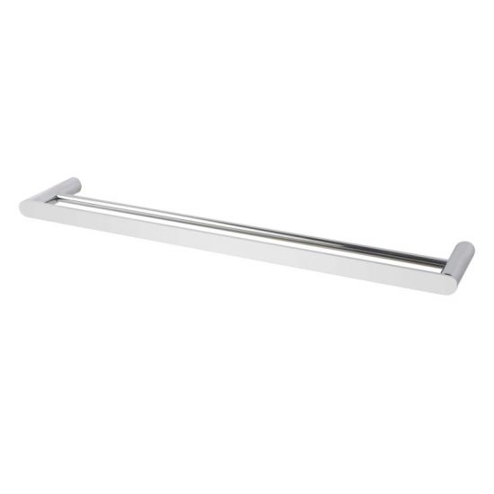RUSHY Series Double Towel Rail Brushed Nickel 600mm
