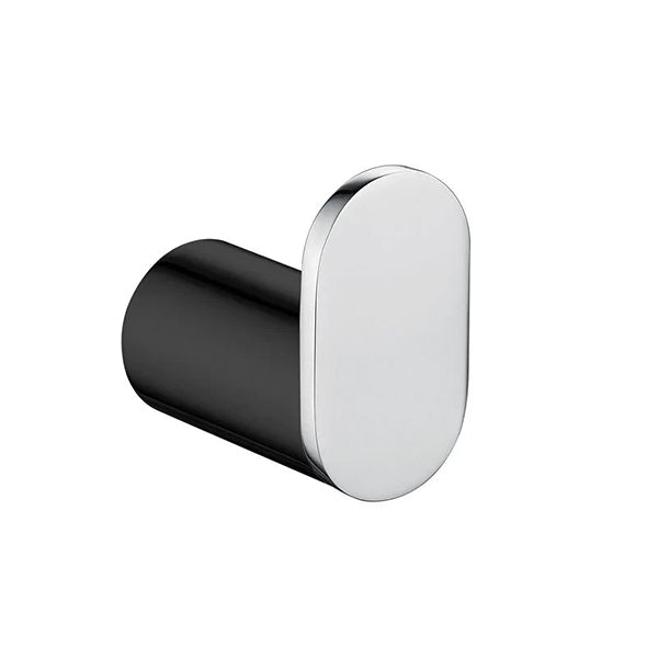 RUSHY Series Round Robe Hook Black&Chrome
