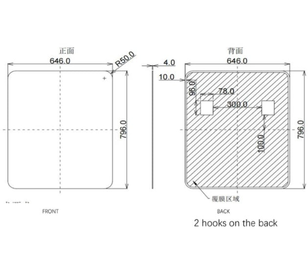 SQUARE SHAPE BLACK FRAMED MIRROR 650*800*40mm