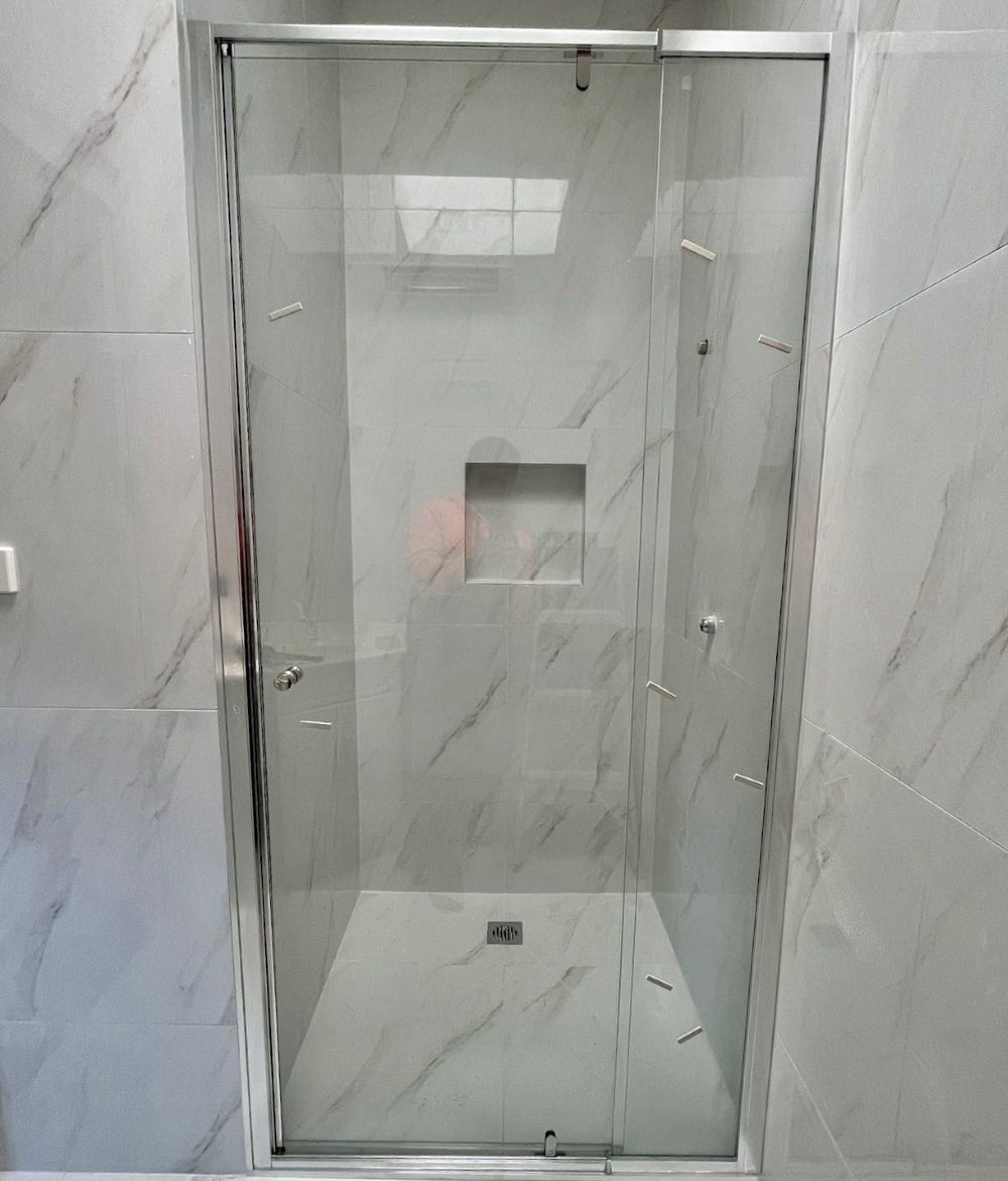 Semi-Frameless Pivot Screen Front Panel 1220-1300mm Chrome