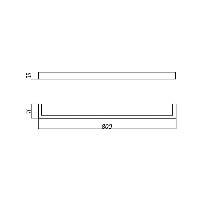IVANO Series Single Towel Rail Chrome 800mm