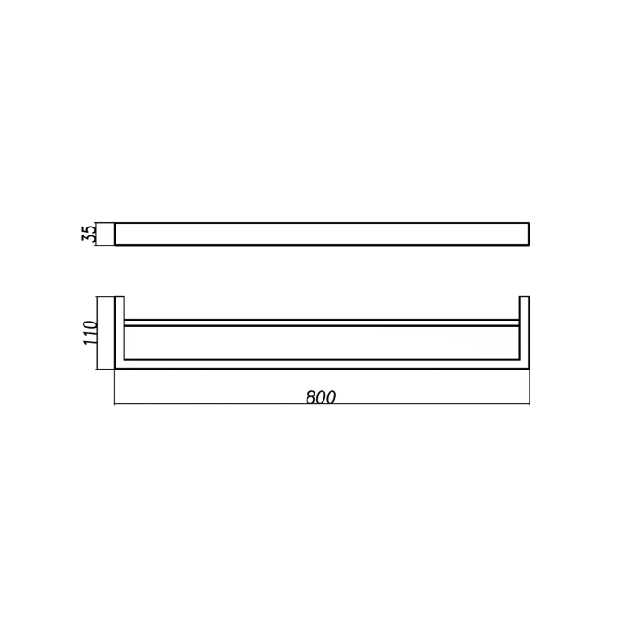 IVANO Series Double Towel Rail Gun Metal Grey 600mm