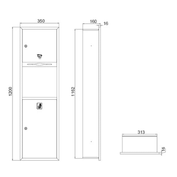 MOBI Paper Towel Dispenser with Recessed Bin