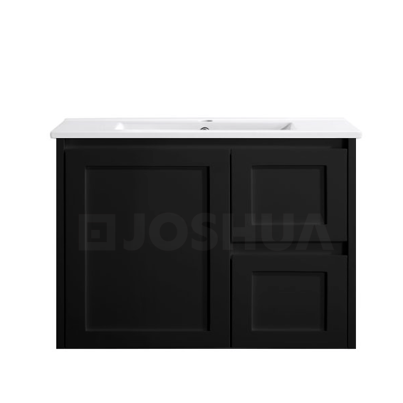 Vintage (Hung) Series Matt Black 750mm CABINET ONLY Suits Single Bowl