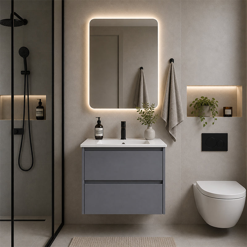 Moddra(Hung) Series Matt Grey Overall 730x455x540mm CABINET ONLY