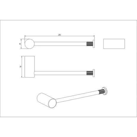 CADDENCE Series Brushed Gun Metal Grey Towel Ring