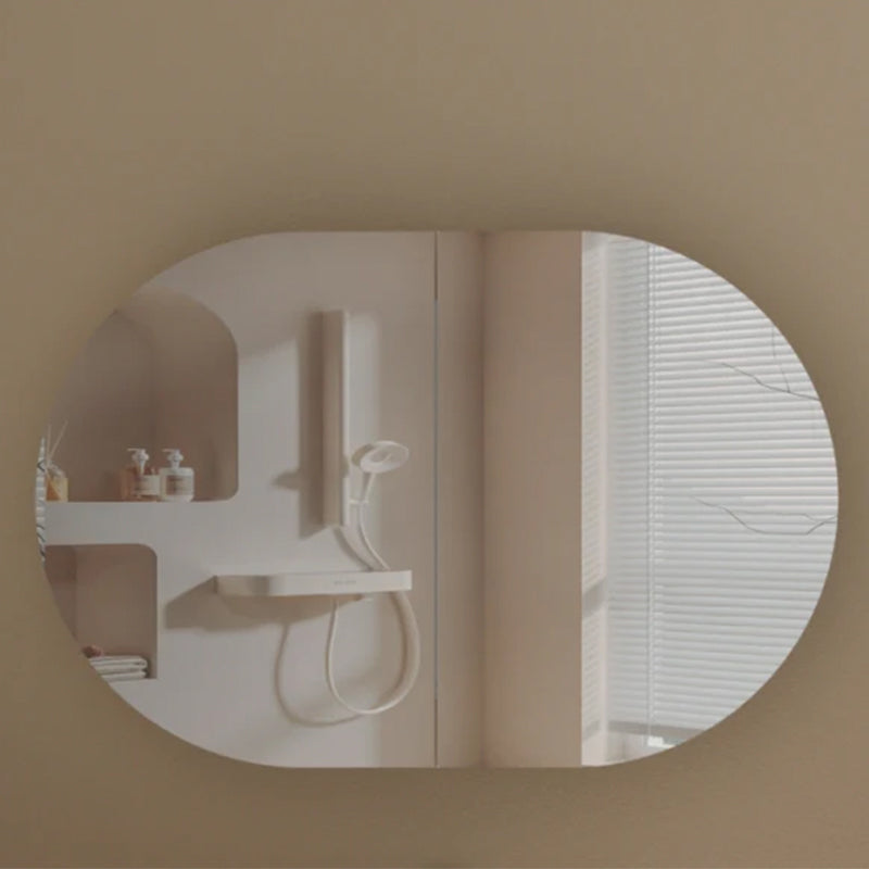 Carysil Mystic Oval Shaving Cabinet Walnut 900x600mm